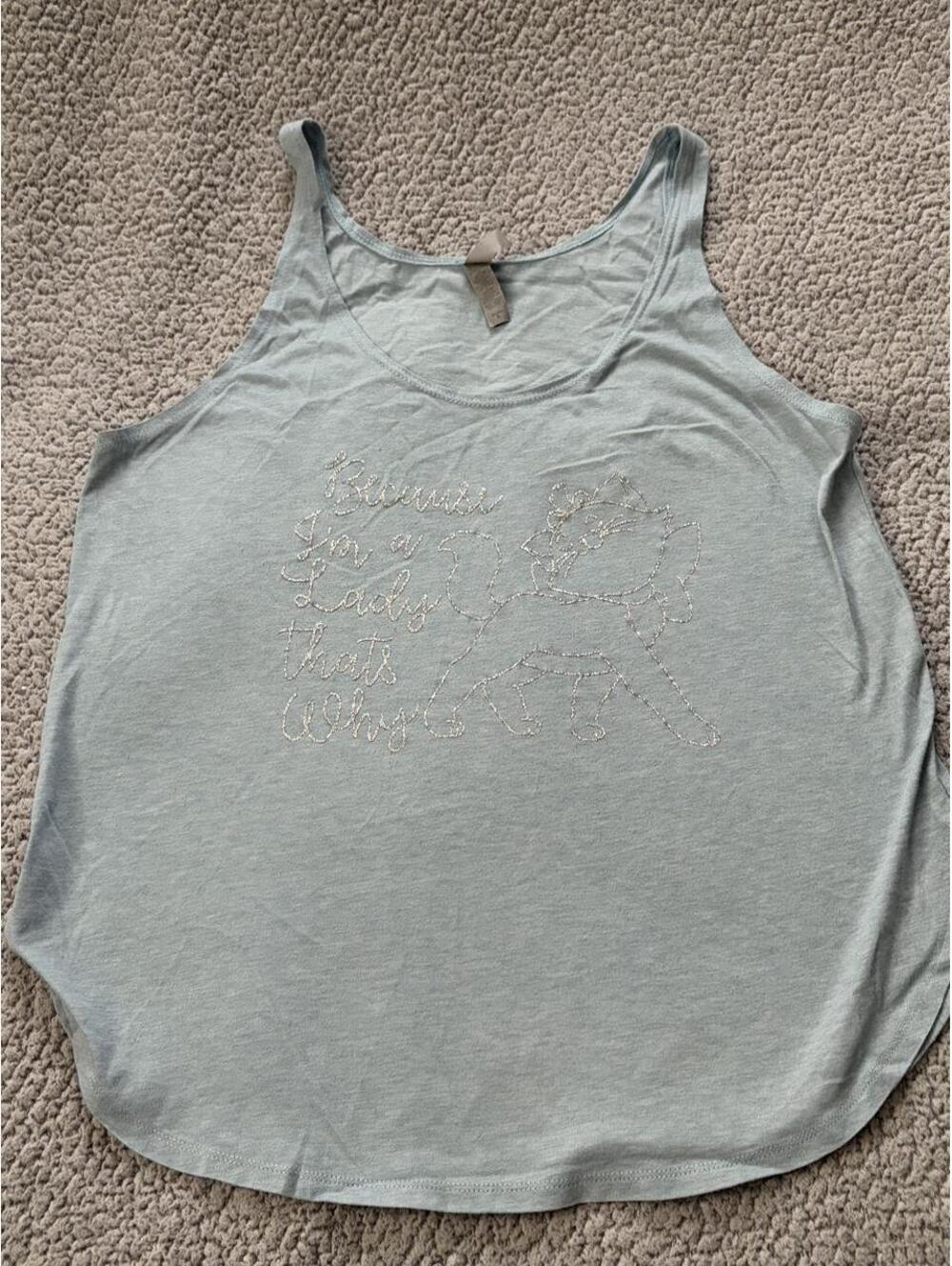 Embroidered Script Tank Top — Size L - 0449 - Picture 6 of 6
